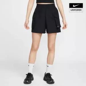 매장정품 나이키 스포츠웨어 에센셜 우븐 여성 하이웨이스트 5인치 카고 쇼츠 HM6983-010 150838