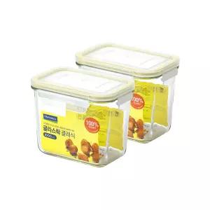 [리퍼] 글라스락 클래식 옐로우에디션 직사각 도어포켓 1000ml 2조, 1개