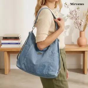미르바네스 데님 호보 숄더백 여성 캐주얼 데일리 크로스백 1734