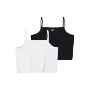 (국내매장정품) 무신사 스탠다드 MUSINSA STANDARD WOMAN 우먼즈 스트링 크롭 슬리브리스 탑 2팩 MWBTE3Z01