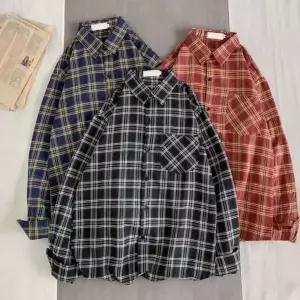 [셀러에이드]오버핏 타탄 체크셔츠 남자 여자 셔츠자켓 캐주얼 긴팔 셔츠