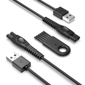 [미국배송] 필립스 노렐코 2000용 닉파워 5V 5FT USB 충전기 코드 2400 2600 3600 3900 5400 5000X 7200 I9000 습식 및 건식 전기 면도기 시리즈 3000 5000 7000 원 블레이드 QP2724 QP2834 트리머 면도기용