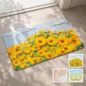 [1+1] 복을 부르는 행운가득 발매트 논슬립 플라워매트 (총 2P)