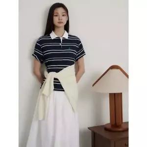 빈폴 BEANPOLE 빈폴레이디스 26SS 볼드 스트라이프 반소매 폴로 티셔츠 - 네이비 BF6342C99R 726767