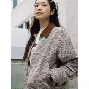 빈폴레이디스 B. my 클래식 체크 헤링턴 점퍼 - 브라운 1122280