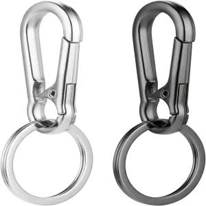 2Pcs 메탈 카라비너 클립 키 체인 링 헤비 듀티 포함