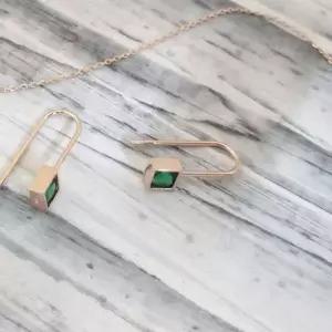 실버925 국내제작 에메랄드 고리 실버 이어링 유니크 은귀걸이