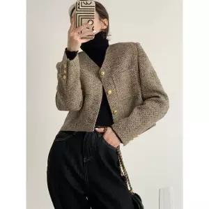 솜브레로스 모직 가을 여성 코트 프렌치 숏 DOS3