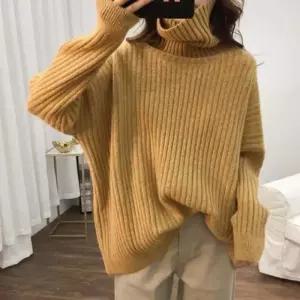 [리빌모아]겨울 여자 오버핏 목폴라 넥워머 니트 스웨터 OCW-KNA-SWFGRMS9