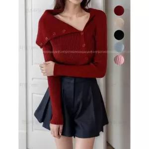 [리빌모아]여자 오프숄더 캐주얼 골지 슬림핏 니트 DMESW-KNA-STS14335285
