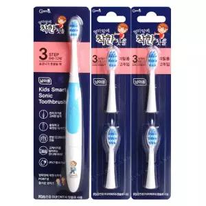 지앤마 유아 전동칫솔 3단계 남아 본품 + 리필 4p 엄마맘에 착한 어린이전동칫솔