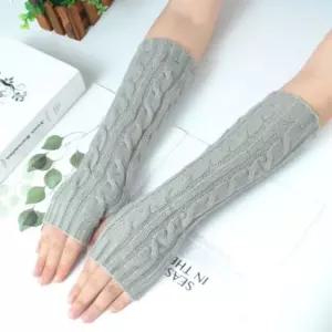 여성 꽈배기 패턴 팔토시 겨울 방한 암워머 장갑 CLn8+3BSX