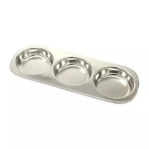 [RIZPICK]TBZ 스텐 식판 3구 21.5x8x1.5cm 일체형식판 성인용식판