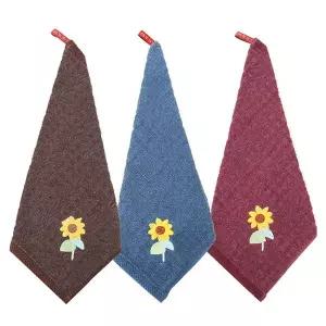 순면 고리 타올 1P 해바라기 주방 유치원 타월 손수건 부엌핸드타올