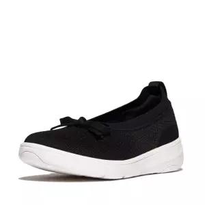 핏플랍 [바로도착][최초가 189,000] 슈퍼-Q V2 니트 리본 블랙 여성 플랫 슬립온