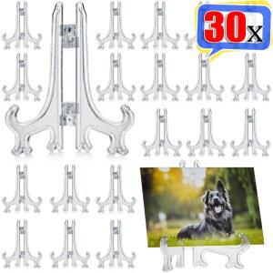 접이형 접시 선반 플라스틱 접시 접시 그림 스탠드 보관 거치대 거치대 주방 액세서리 30 개 1