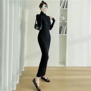 스파이더맨 스커트 롱 니트 이너 가을 슬림 크로스 여성치마 반폴라 발목 OPH3