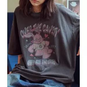 CPGN HUFF Hoppi 피그먼트 반팔티 스모크블랙