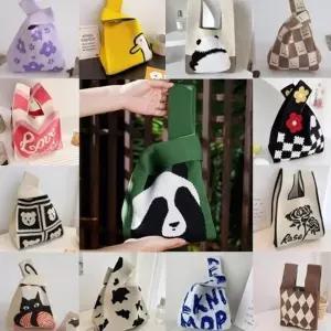 FW 손가방 에코백 토트백 니트 가방 손목 미니 곰돌이 여성 크리스마스 단체 선물