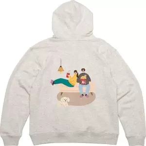 [RIZPICK]기모후드집업 뒷면 영화 팝콤 콜라 무비 그림 프린팅