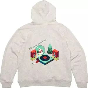 [RIZPICK]기모후드집업 뒷면 투시도 성탄절 트리 음악 옷프린팅