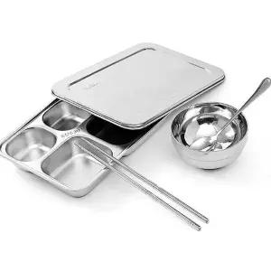 5구 OP70SO55 스테인리스 식판 식당식판 어른식판 뚜껑식판