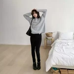 [옷자락]여자 심플 도톰 밴딩 기모 레깅스