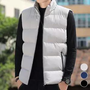 학생 하이넥 퀼팅 캐주얼 조끼 잠바 베스트 따뜻한 데일리 남자 [mFFVQEN]