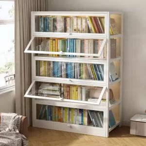 바닥형 도어 수납책장 심플 디자인 먼지방지 높이 조절 인테리어형 거실 책장