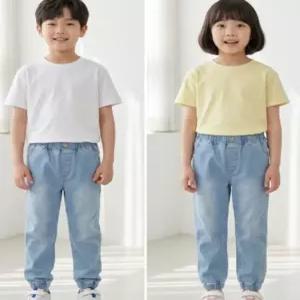 리틀밥독 키즈 여름옷 에델바지 남여아 데일리 시원한 얇은 조거핏 청바지 M222MPT21