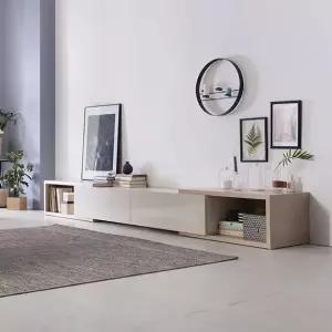 리바트 뉴타이드 화이트 확장형 거실장