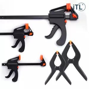 퀵그립 직각 핸드 클램프 스프링 목공용 바이스 집게 코너 목공 지그 크램프 고정 트리거 홀딩 탁상 앵글