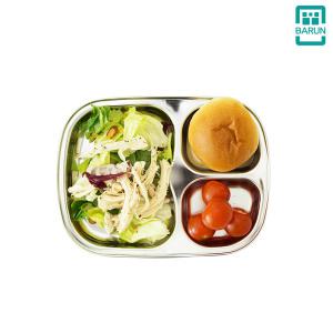 스텐 3구 3칸 간식 식판 어린이집 유치원 유아 아기 다이어트 캠핑 나눔 접시