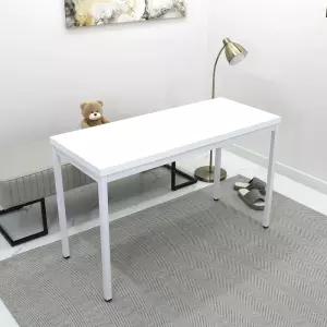 깔끔한 올 화이트 간편 조립식 슬림 사이즈 필름 코팅 상판 4인용 식탁 1200 x 500