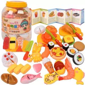 R 요정프루티 싹뚝 패스트푸드 자르기 썰기놀이+통 세트 2l052 소꿉 주방 음식 소품