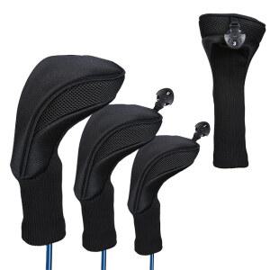 골프 드라이버 우드 유틸리티 헤드 커버 낱개 블랙