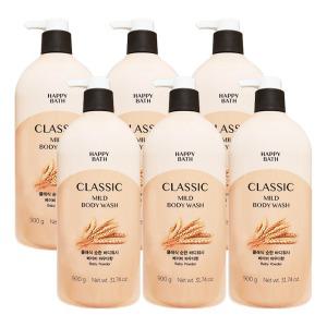 해피바스 클래식 순한 바디워시 베이비 파우더향 900g x 6개