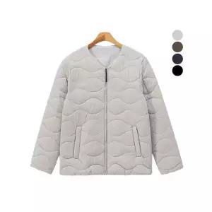 [후앙스]웨이브 퀄팅 누빔 노카라 경량 패딩 자켓 PWPD5736_P329619589
