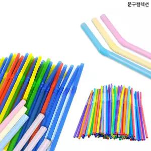 5/7 일자 주름 빨대 (500개) 일회용빨대 만들기재료 5mm 7mm 플라스틱 대용량 일회용품