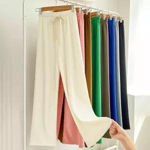 쿨 스판 골지 밴딩 와이드팬츠 봄 여름 트레이닝바지