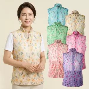 모렉스 여름 여성 플라워 망사 조끼 등산 메쉬 촌캉스 꽃조끼