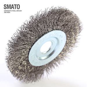 그라인더용 원형브러쉬 SM-WB4S 4인치 스테인레스 철판 녹제거 용접마무리 철브러쉬 쇠솔