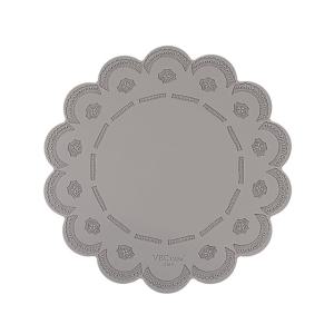 VBC CASA 레이스 라운드 실리콘매트, 웜그레이