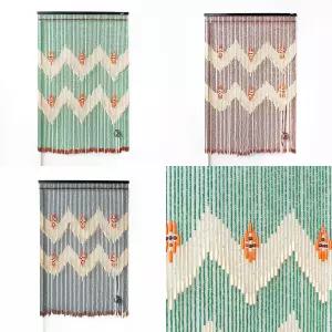 나무 구슬발 l 빈티지 레트로 인테리어 소품 목각발 우드발 현관문발 공간분리 현관 가리개 커튼