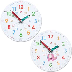 국산 교육용 무소음 24시간 스터디 벽시계 어린이 시간공부 유리없는 가벼운 아이방시계 아동용 학습교구