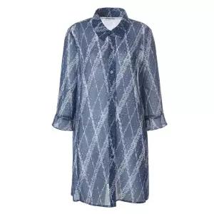 [벨리시앙](의정부점)기하학 프린트 쉬폰 자켓_JK3216