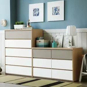 [핫트랙스]아르메 그레이 서랍장 세트(1200 와이드 3단+980 5단)