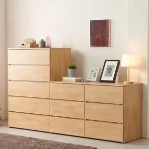 [보루네오]아르메 모던 서랍장 세트(와이드 830 5단+1200 빅와이드 3단)