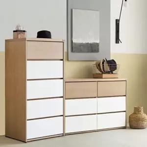 [보루네오]아르메 라떼 서랍장 세트(1200 빅와이드3단+600 5단)