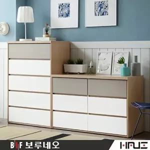 [보루네오]아르메 그레이 서랍장 세트(1200 빅와이드3단+와이드 5단)